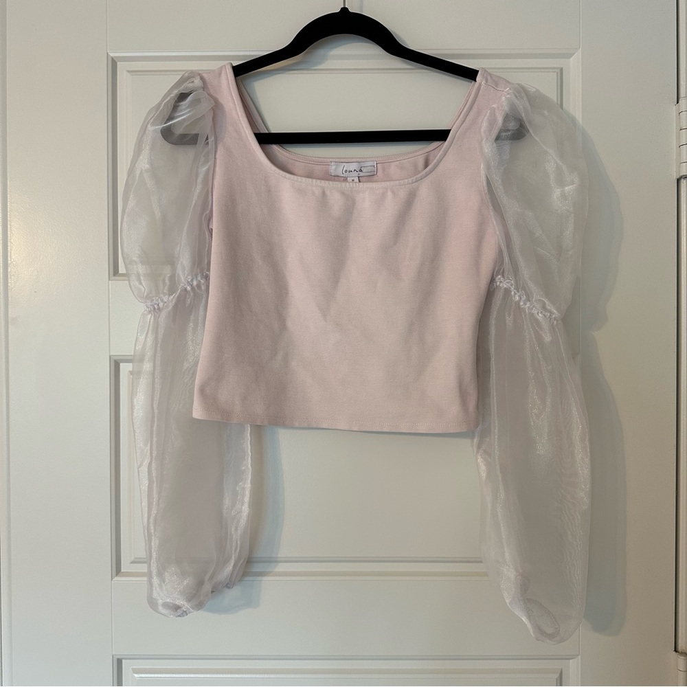 Louna pink organza sleeve top